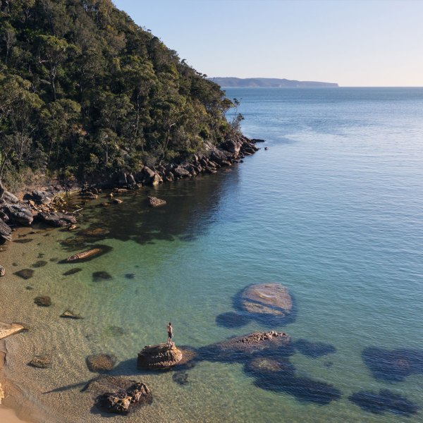 an island in the middle of a body of water